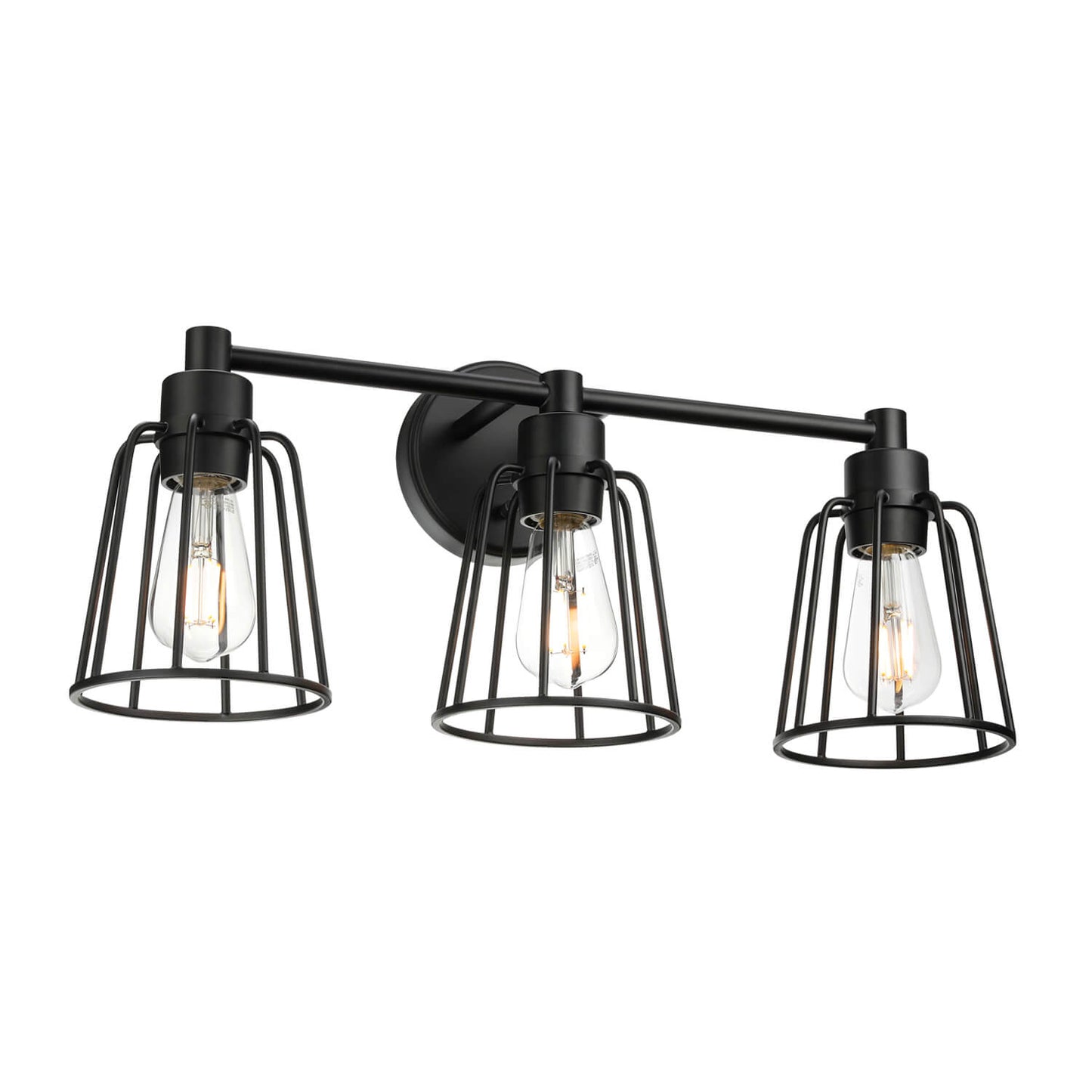 Black Farmhouse Cage Vanity Light XB-W1287-3-MB