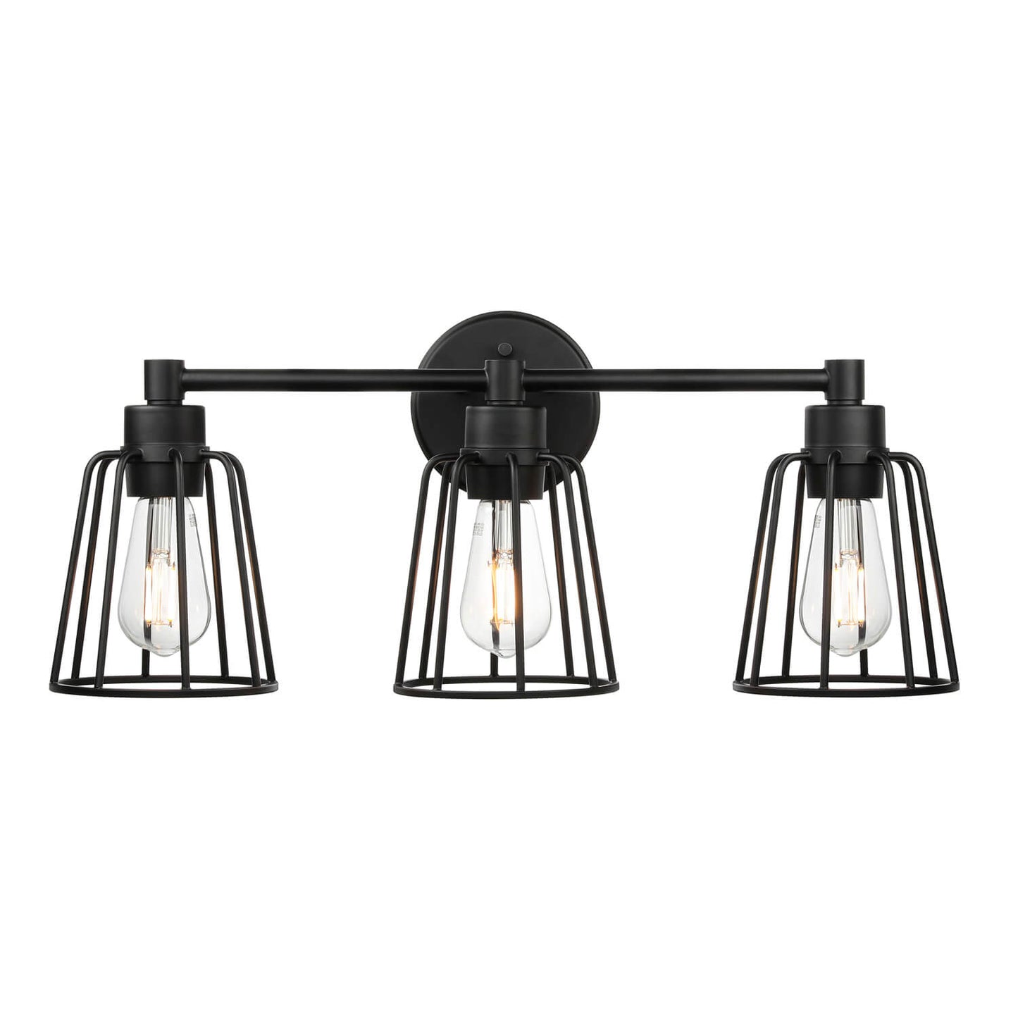 Black Farmhouse Cage Vanity Light XB-W1287-3-MB