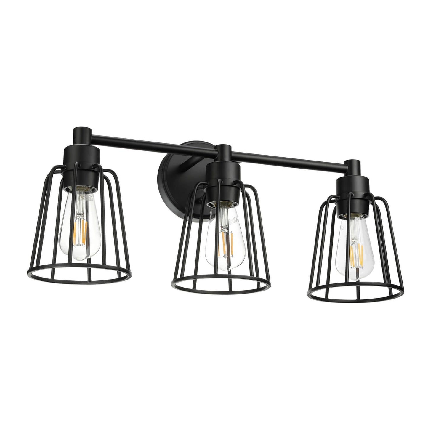 Black Farmhouse Cage Vanity Light XB-W1287-3-MB