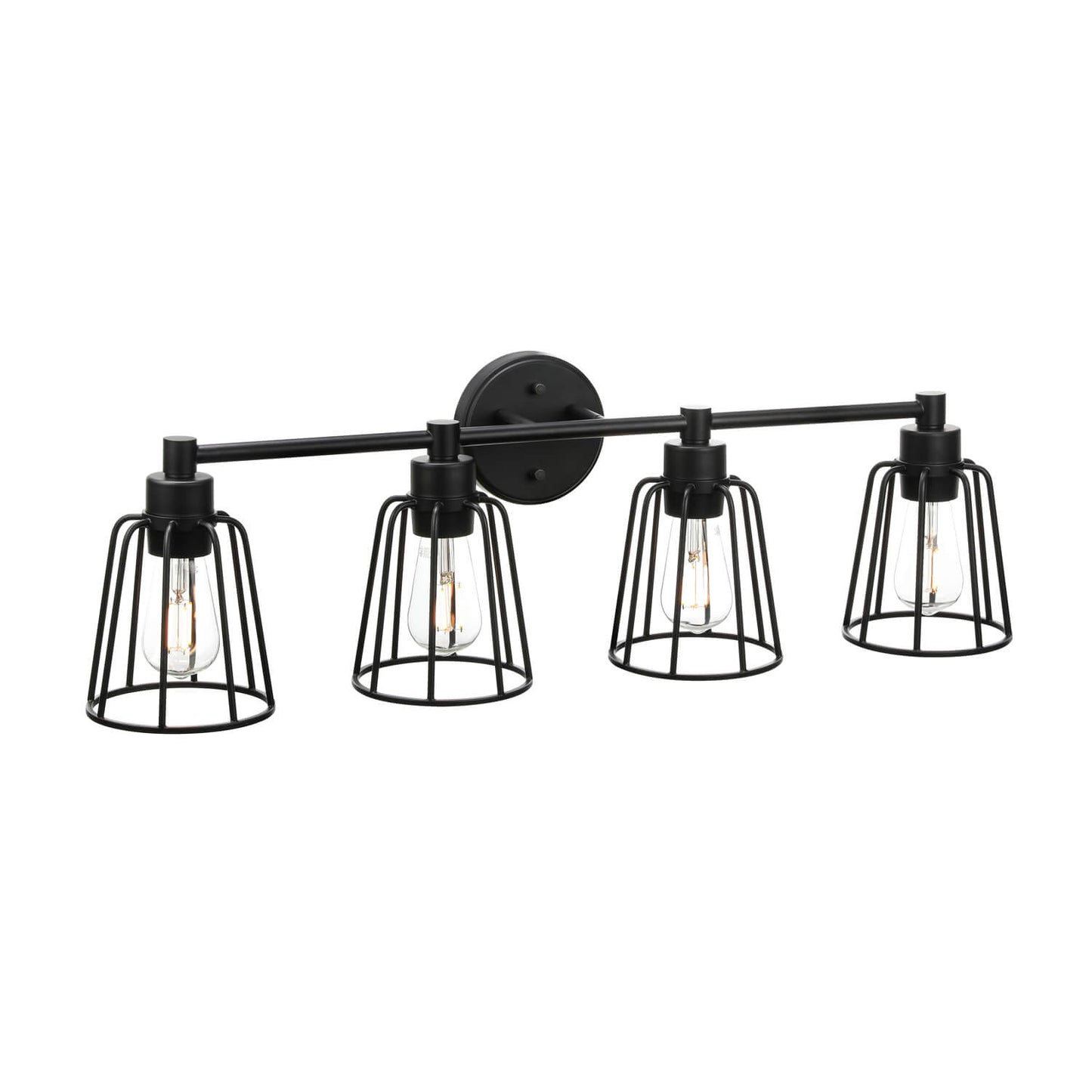 Industrial Black Cage Vanity Wall Lighting XB-W1287-4-MB