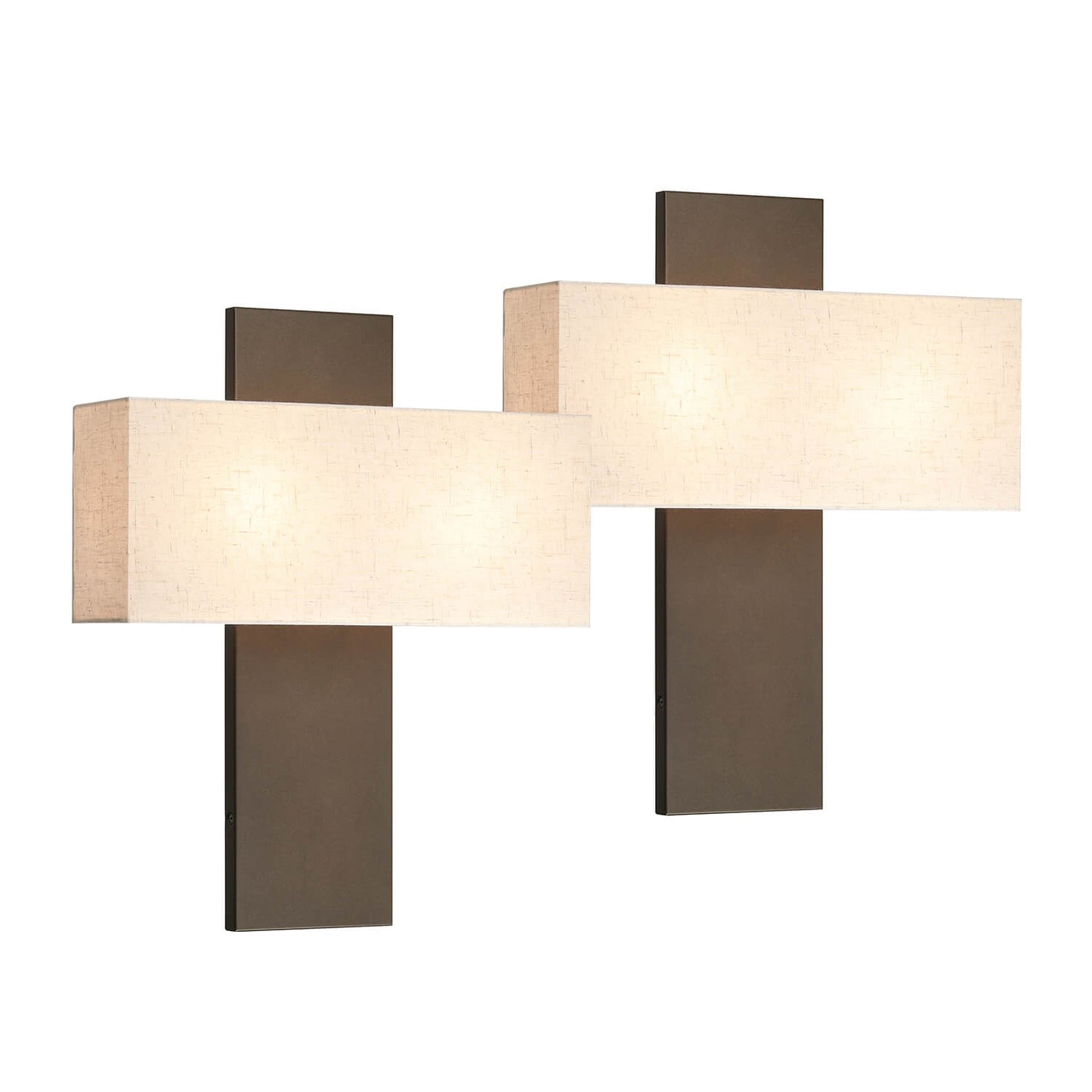 Set of 2 Modern Dark Bronze Wall Sconces with Fabric Shade XB-W1289-2-DB