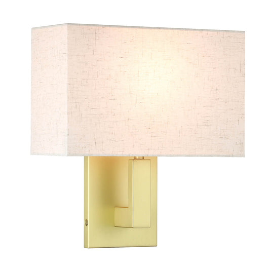 Satin Brass Wall Sconce Lighting with Fabric Shade XB-W1289-SB