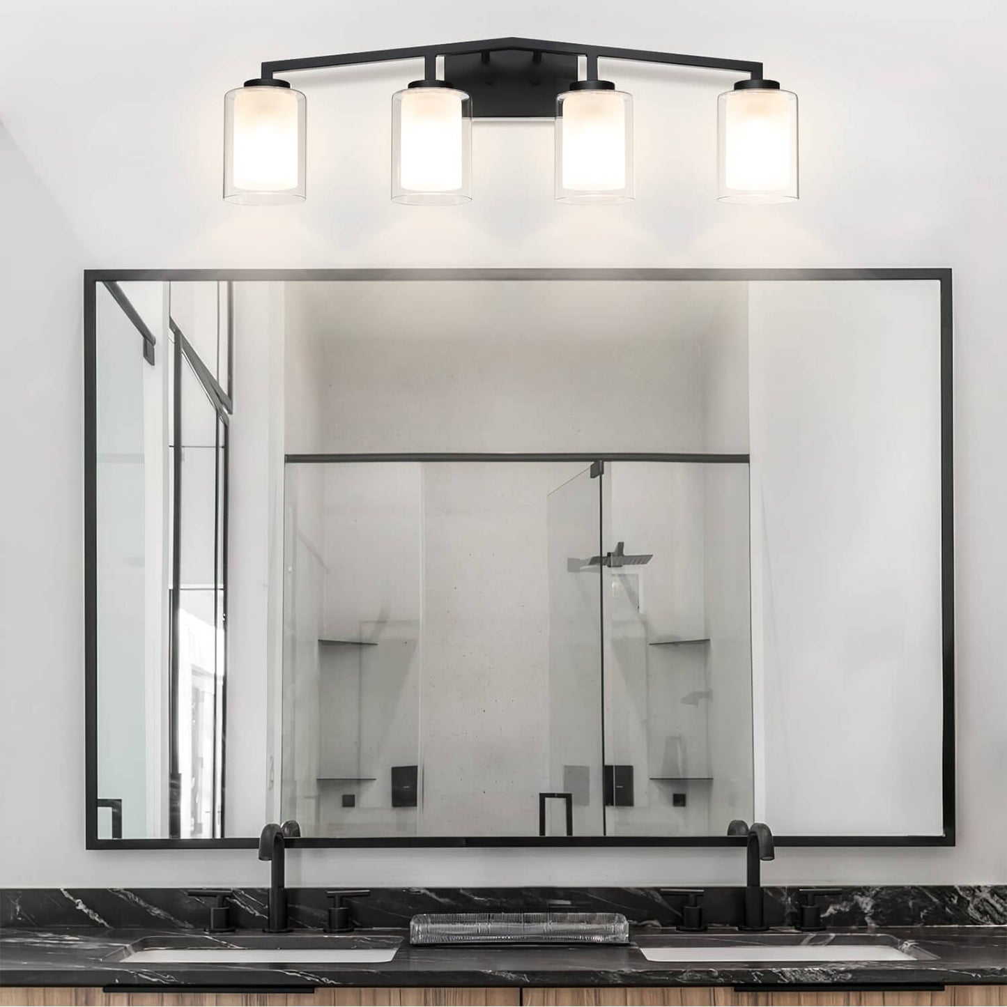 Black 4-Light Bathroom Vanity Sconce Over Mirror XB-W1294-4-MB