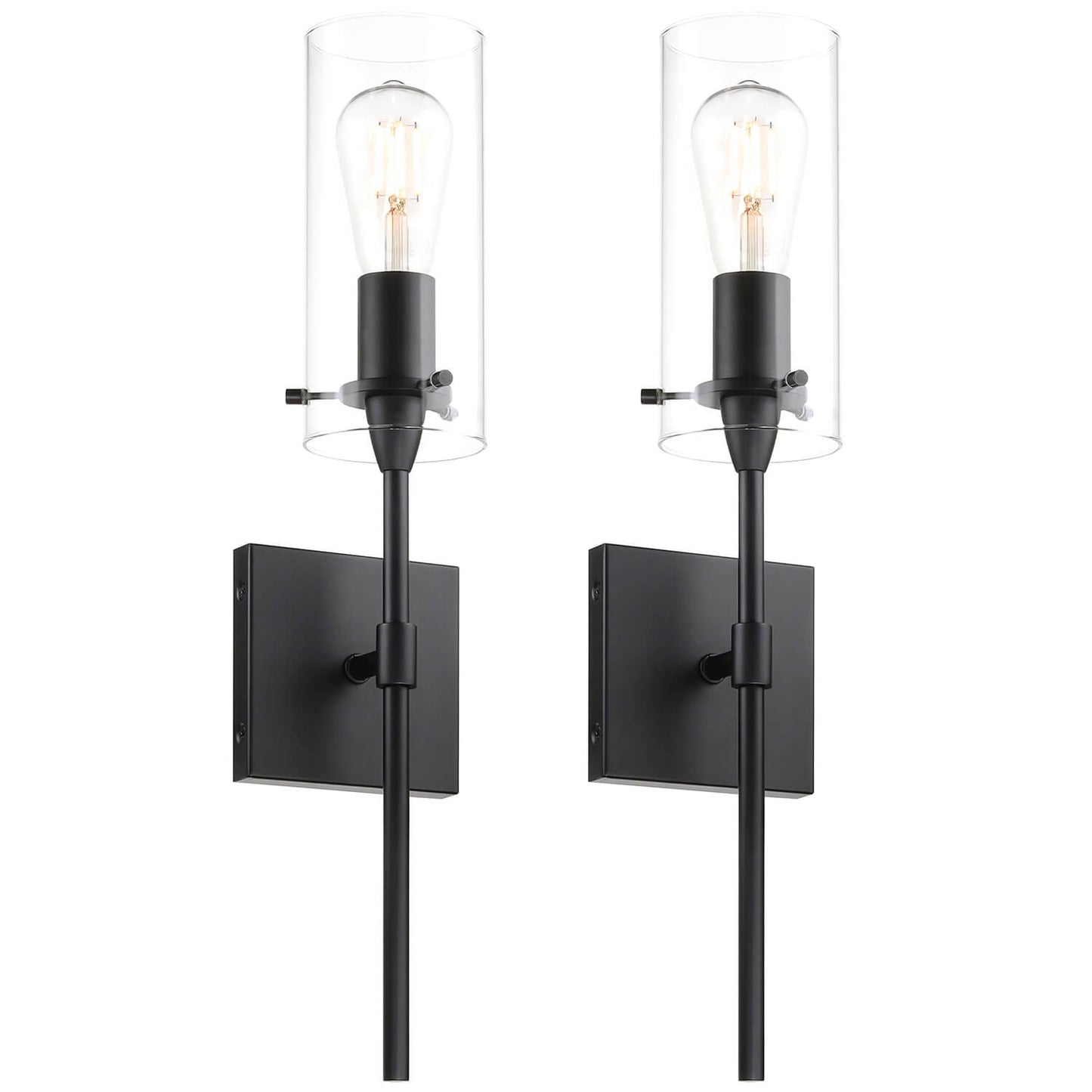 Set of 2 Modern Industrial Black Wall Sconces XB-W1301-2MB