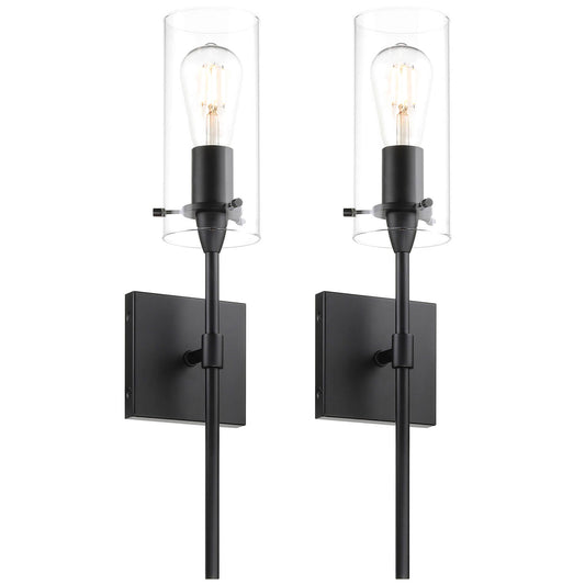 Set of 2 Modern Industrial Black Wall Sconces XB-W1301-2MB