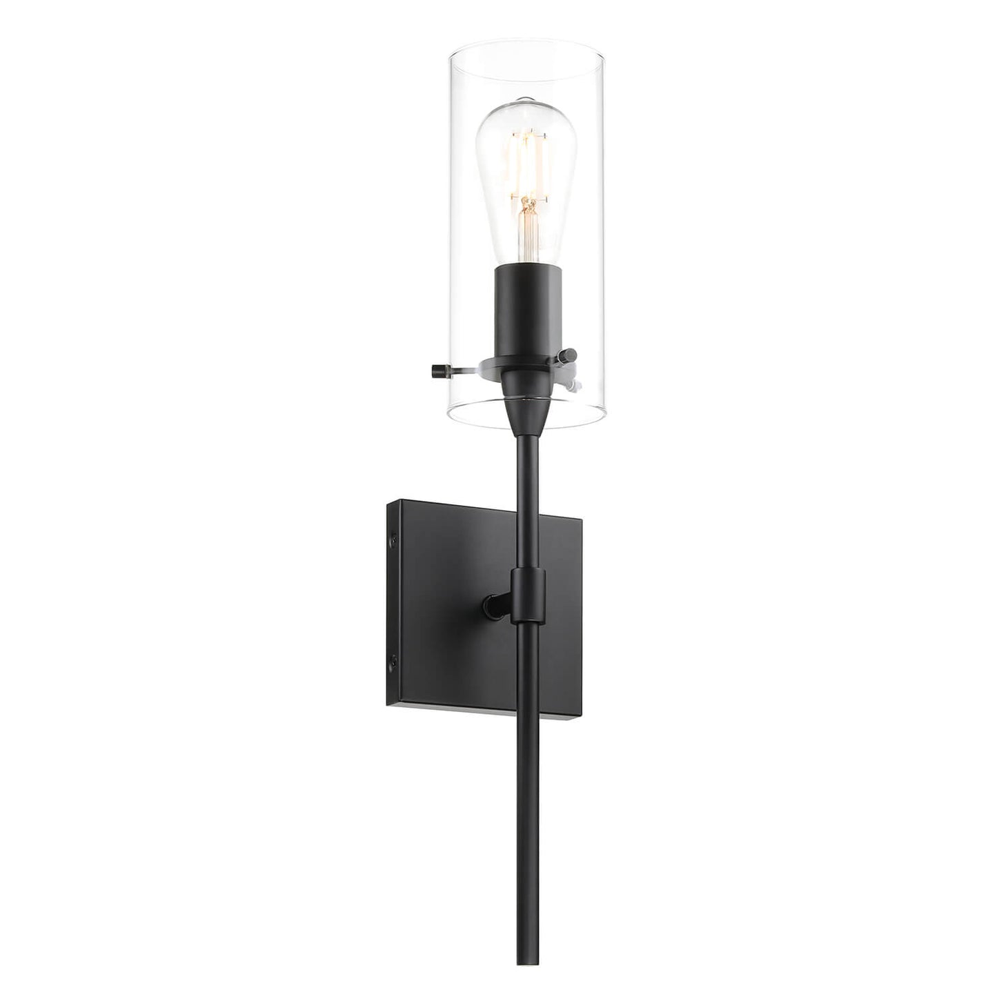 Modern Black Bathroom Wall Sconce with Glass Shade XB-W1301-MB