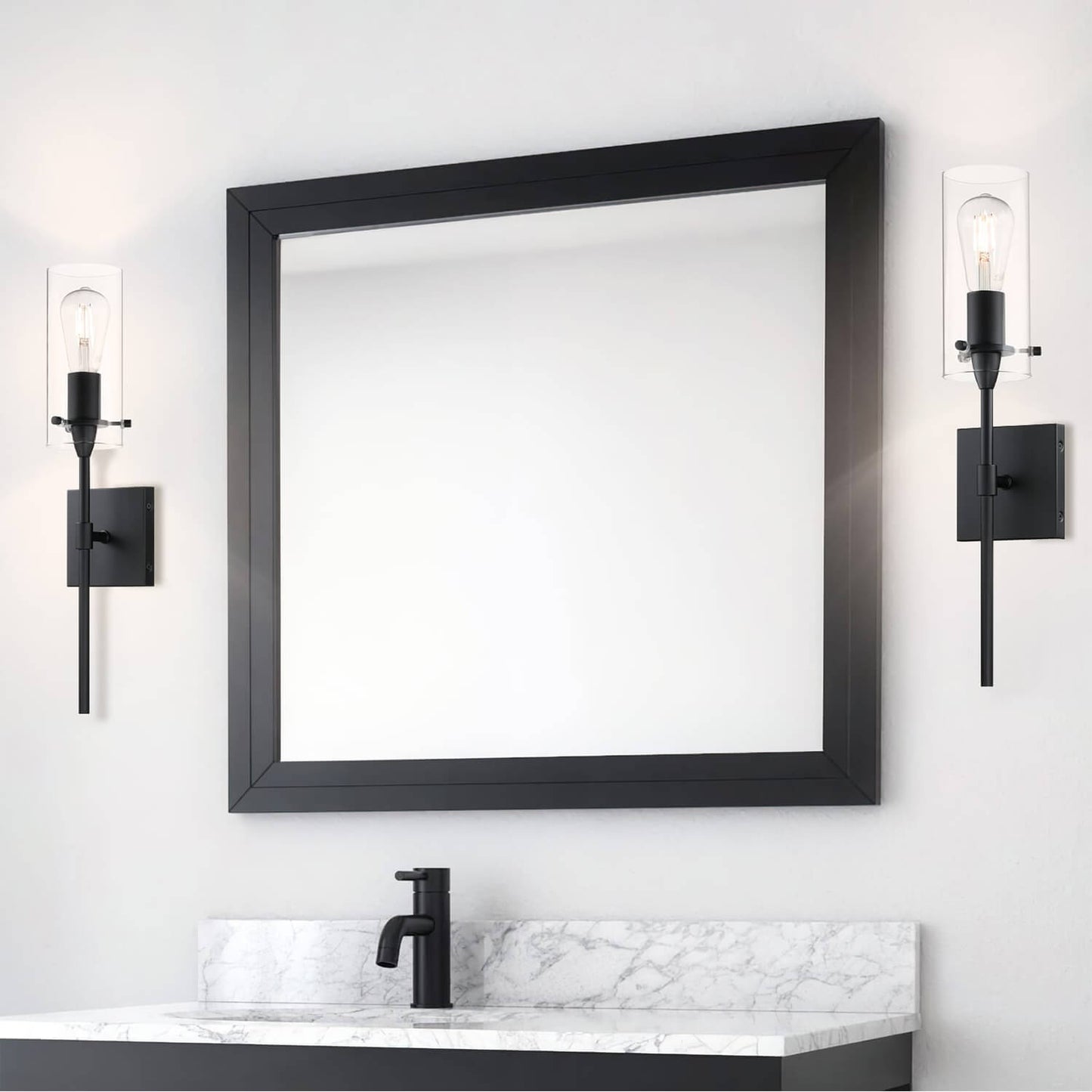 Set of 2 Modern Industrial Black Wall Sconces XB-W1301-2MB