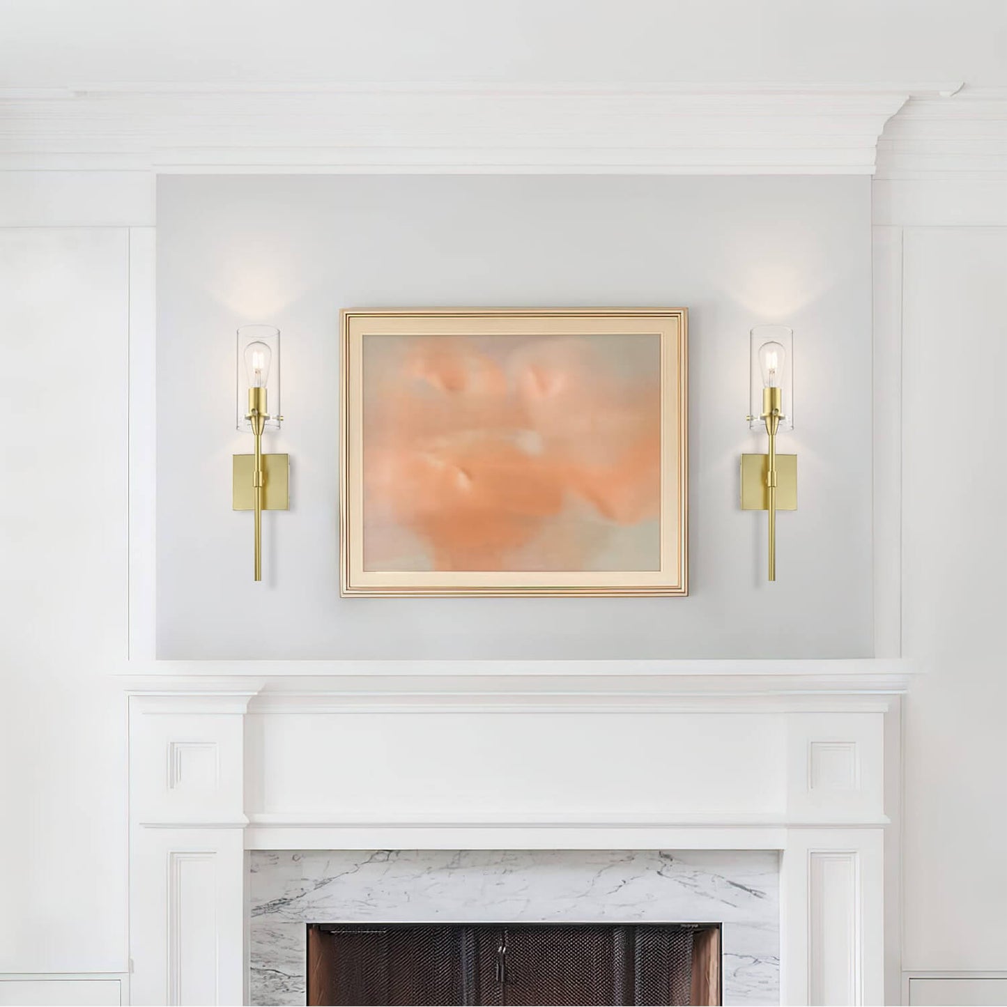 Set of 2 Modern Brass Bathroom Wall Sconces XB-W1301-2SB