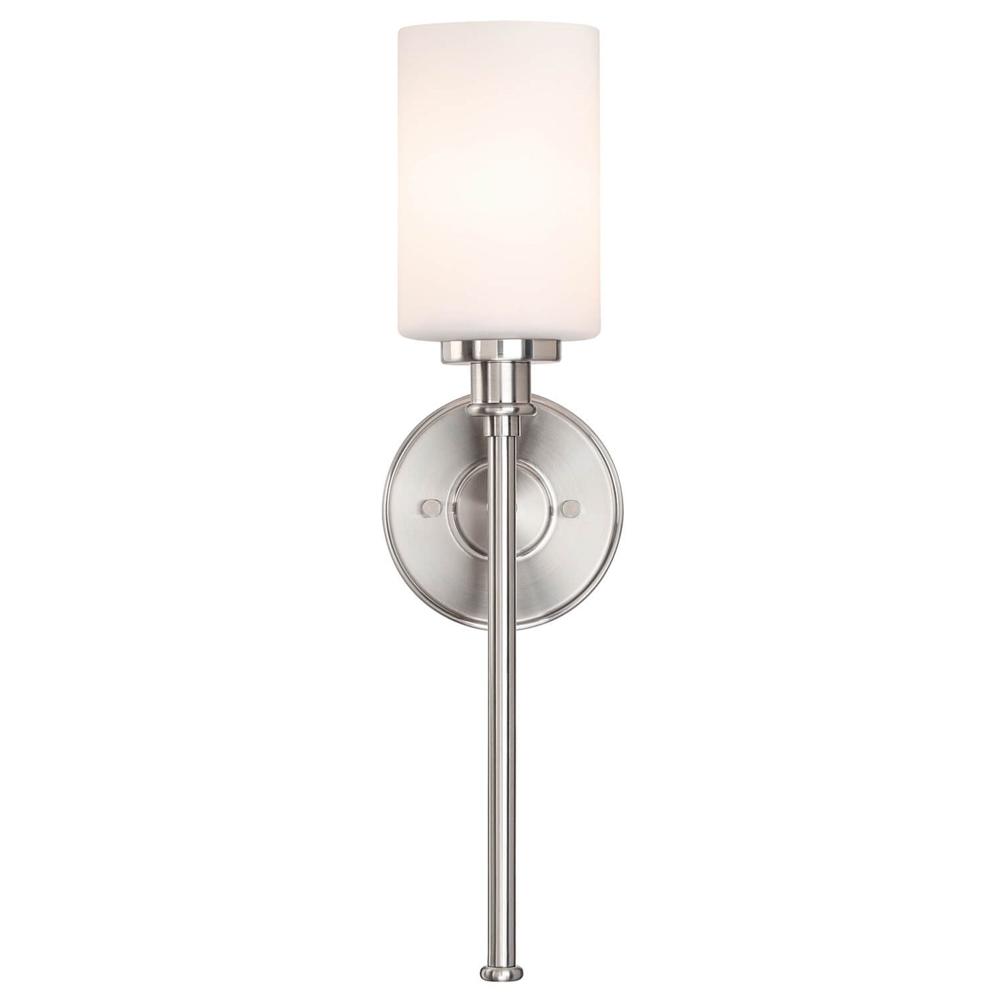 Modern Brushed Nickel Wall Sconce with White Glass Shade XB-W1305-1-BN