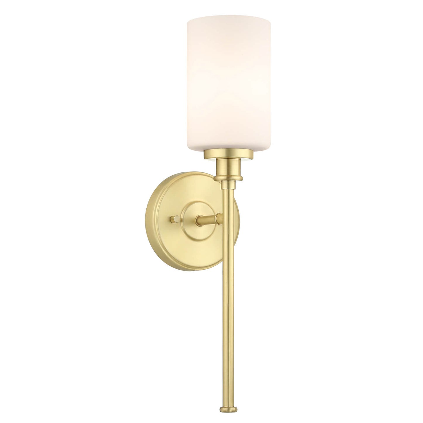 Modern Brass 1-Light Bathroom Sconce with Glass Shade XB-W1305-1-SB