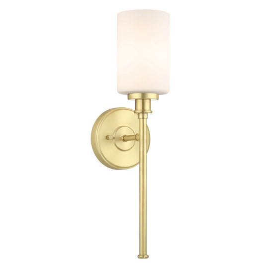 Modern Brass 1-Light Bathroom Sconce with Glass Shade XB-W1305-1-SB