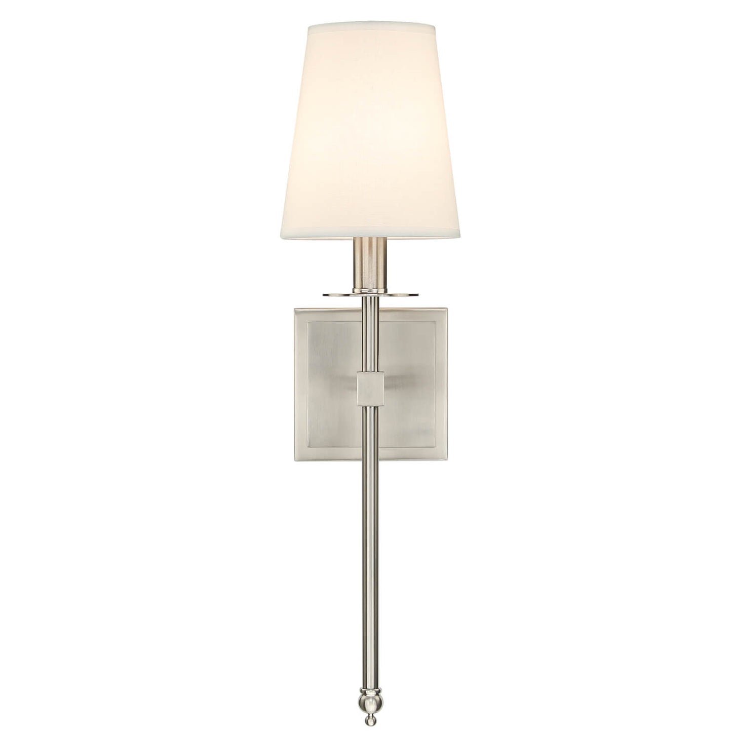 Set of 2 Modern Wall Sconce Light Fixtures, Fabric Shade, Brushed Nickel XB-W1307-BN