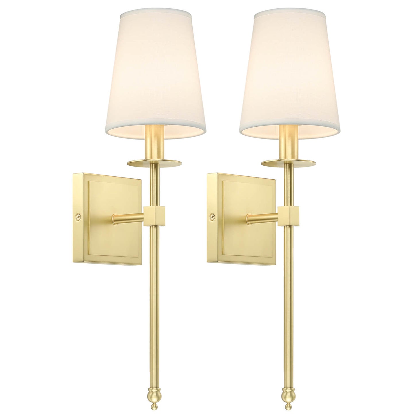 Set of 2 Brass Wall Sconces with Fabric Shade for Corridor XB-W1307-SB