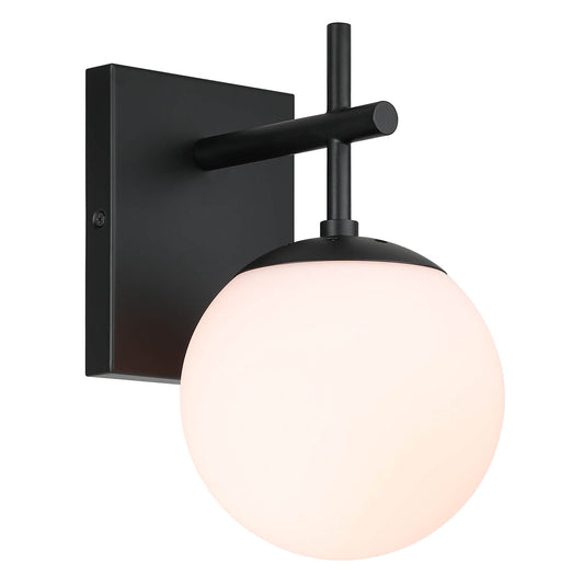Mid Century Black Glass Wall Sconce XB-W1320-1-MB