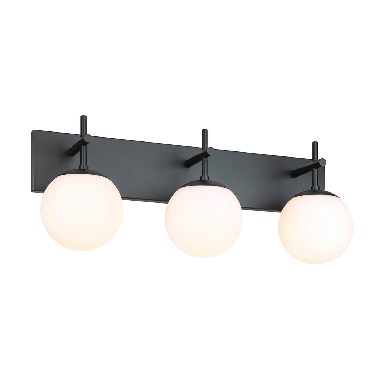 Farmhouse 3-Light Black Vanity Light with White Globe Glass Shade XB-W1320-3-MB