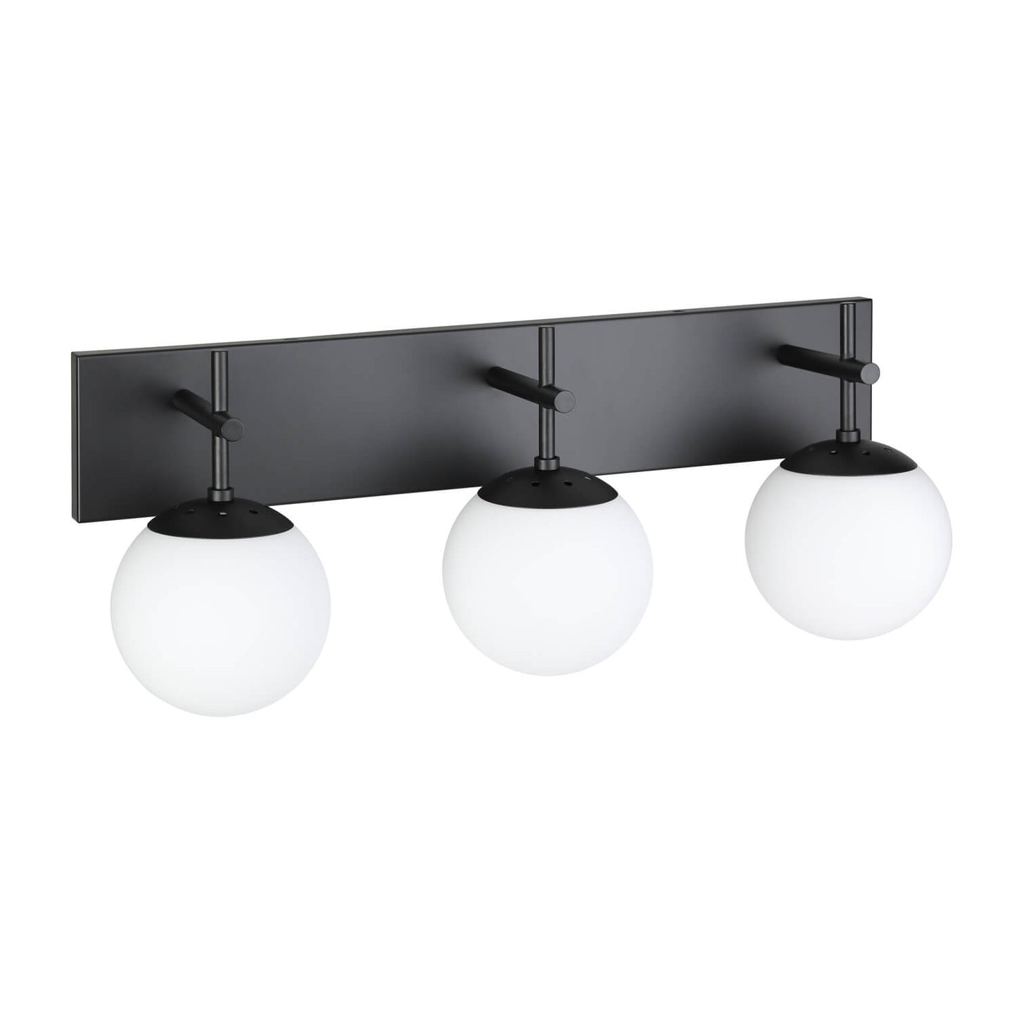 Farmhouse 3-Light Black Vanity Light with White Globe Glass Shade XB-W1320-3-MB