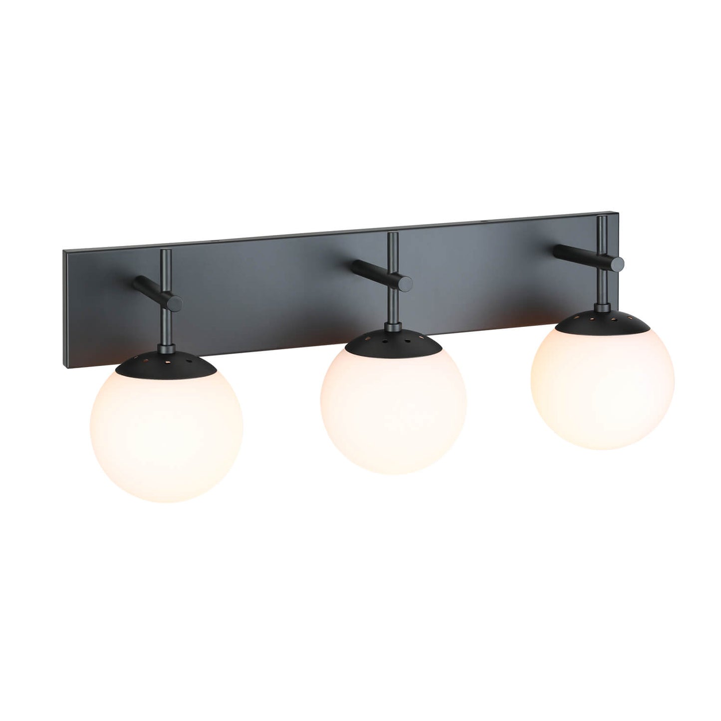 Farmhouse 3-Light Black Vanity Light with White Globe Glass Shade XB-W1320-3-MB