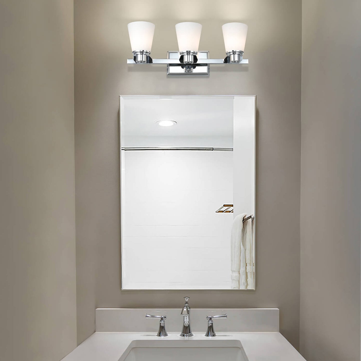 Modern Chrome 3-Light Vanity Fixture XB-W220-3-CH