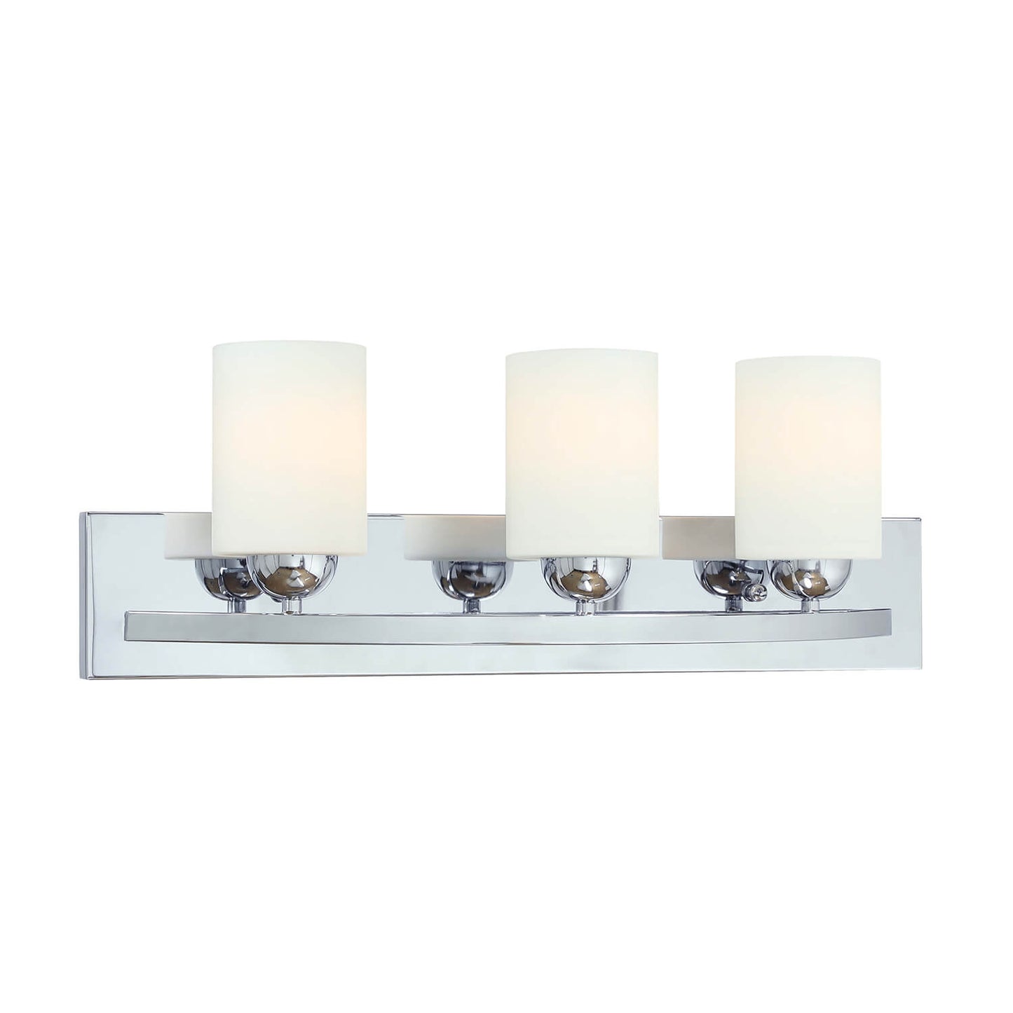 Interior Cylindrical Eye-Caring White Glass Sconces Wall Lights Bathroom Light Fixture 3-Head Bathroom Vanity Light for Hotel XB-W312-3-CH