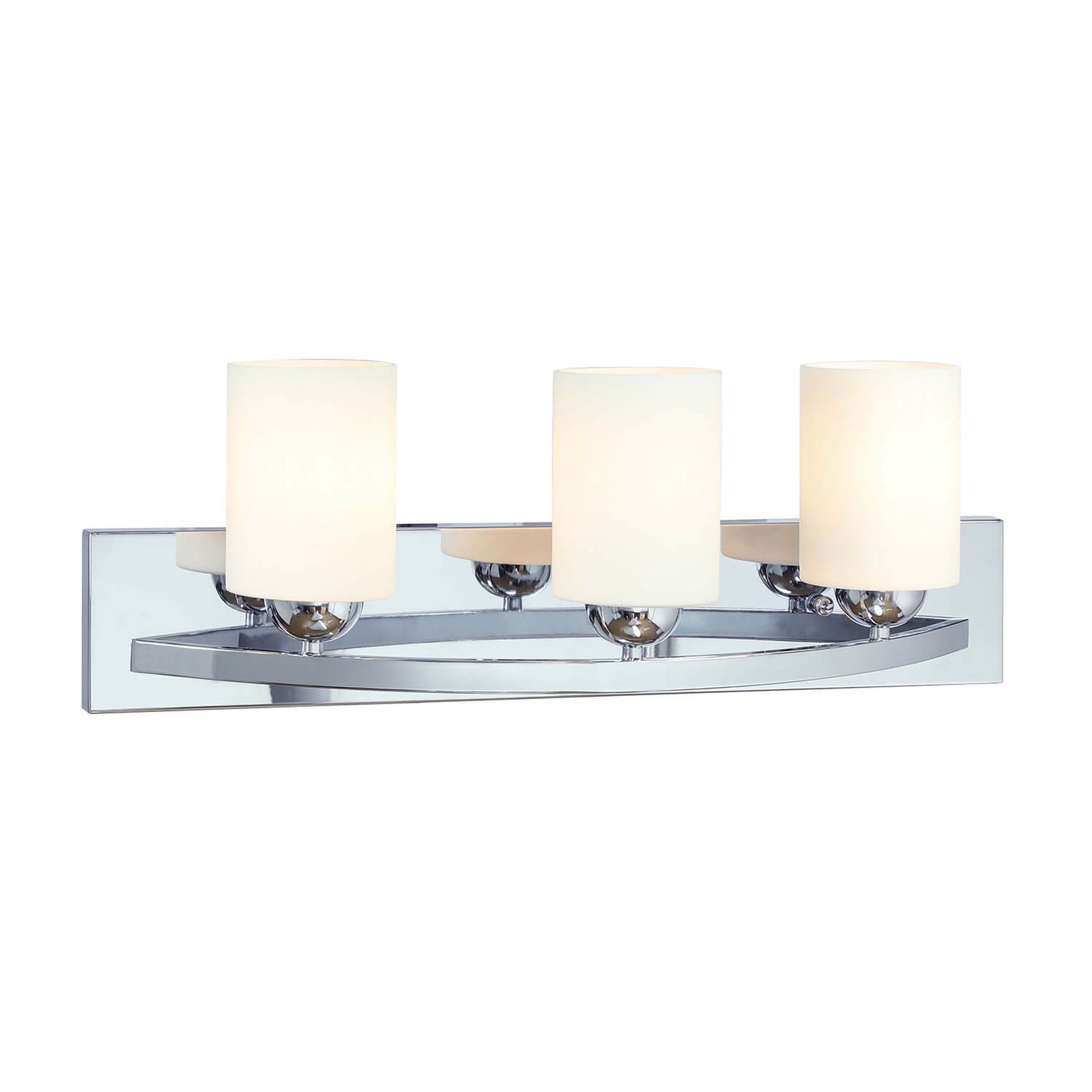 Interior Cylindrical Eye-Caring White Glass Sconces Wall Lights Bathroom Light Fixture 3-Head Bathroom Vanity Light for Hotel XB-W312-3-CH