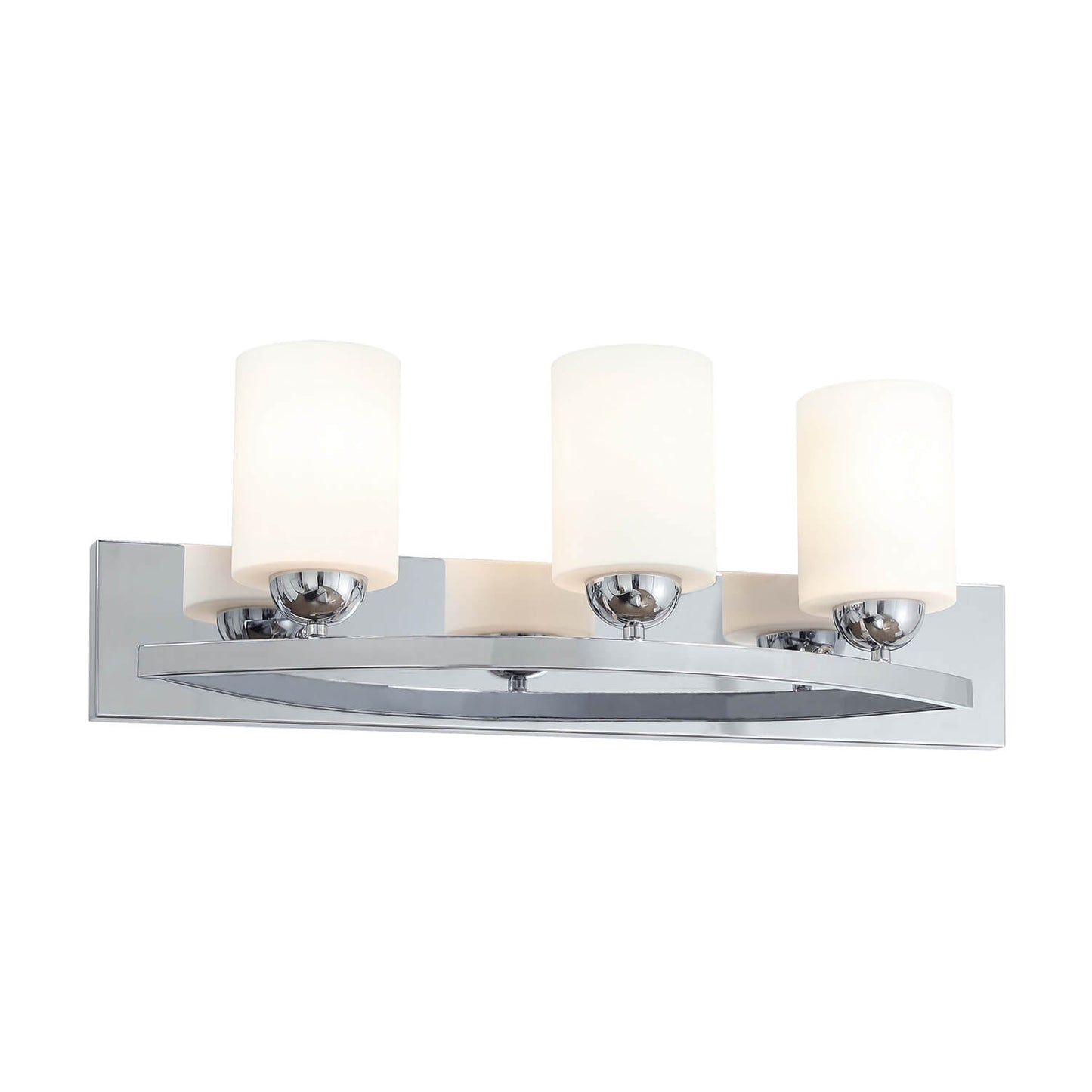 Interior Cylindrical Eye-Caring White Glass Sconces Wall Lights Bathroom Light Fixture 3-Head Bathroom Vanity Light for Hotel XB-W312-3-CH