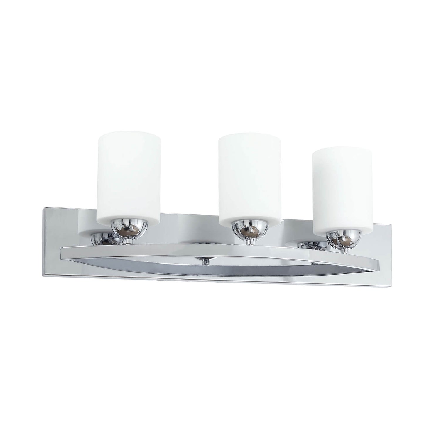 Interior Cylindrical Eye-Caring White Glass Sconces Wall Lights Bathroom Light Fixture 3-Head Bathroom Vanity Light for Hotel XB-W312-3-CH