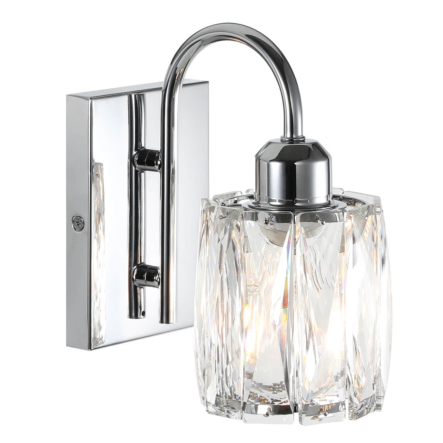 Modern Chrome Wall Sconce with Crystal Shade XB-W326-1-CH