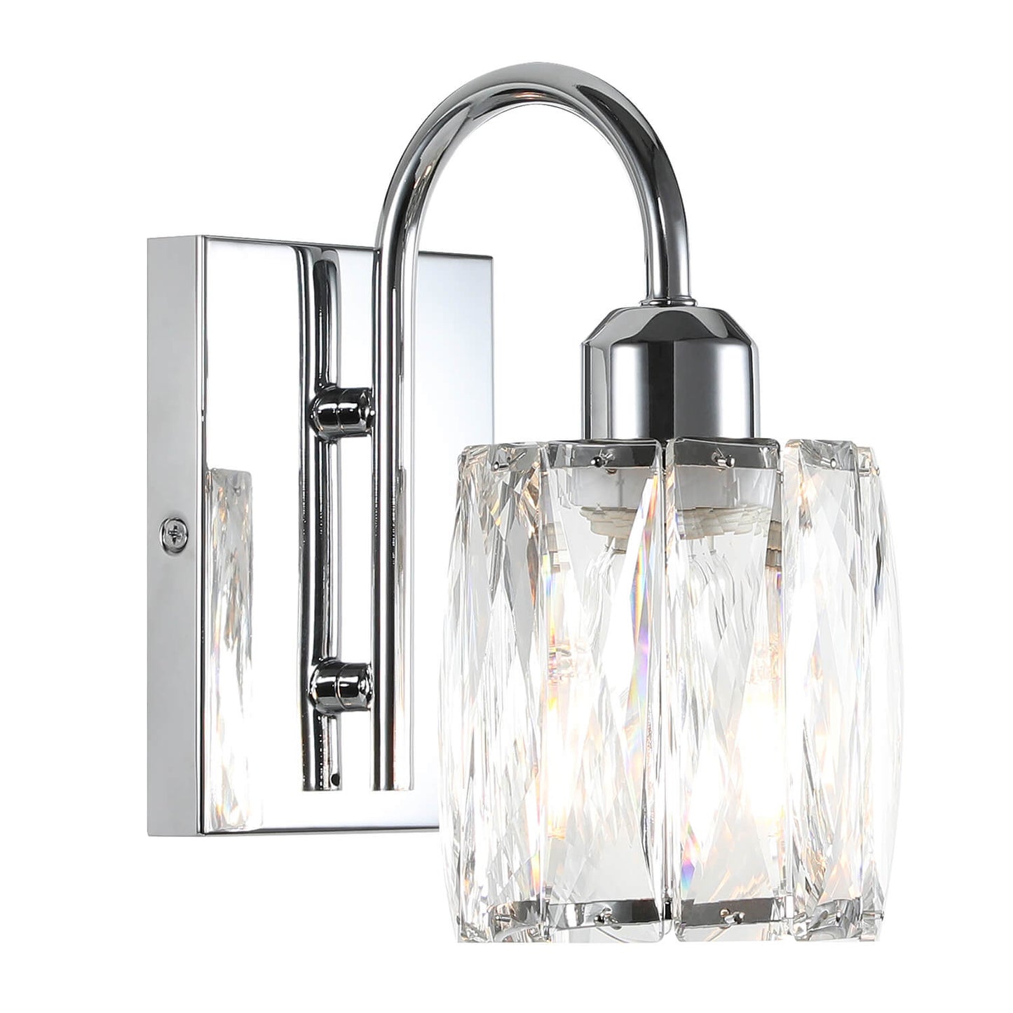Modern Chrome Wall Sconce with Crystal Shade XB-W326-1-CH