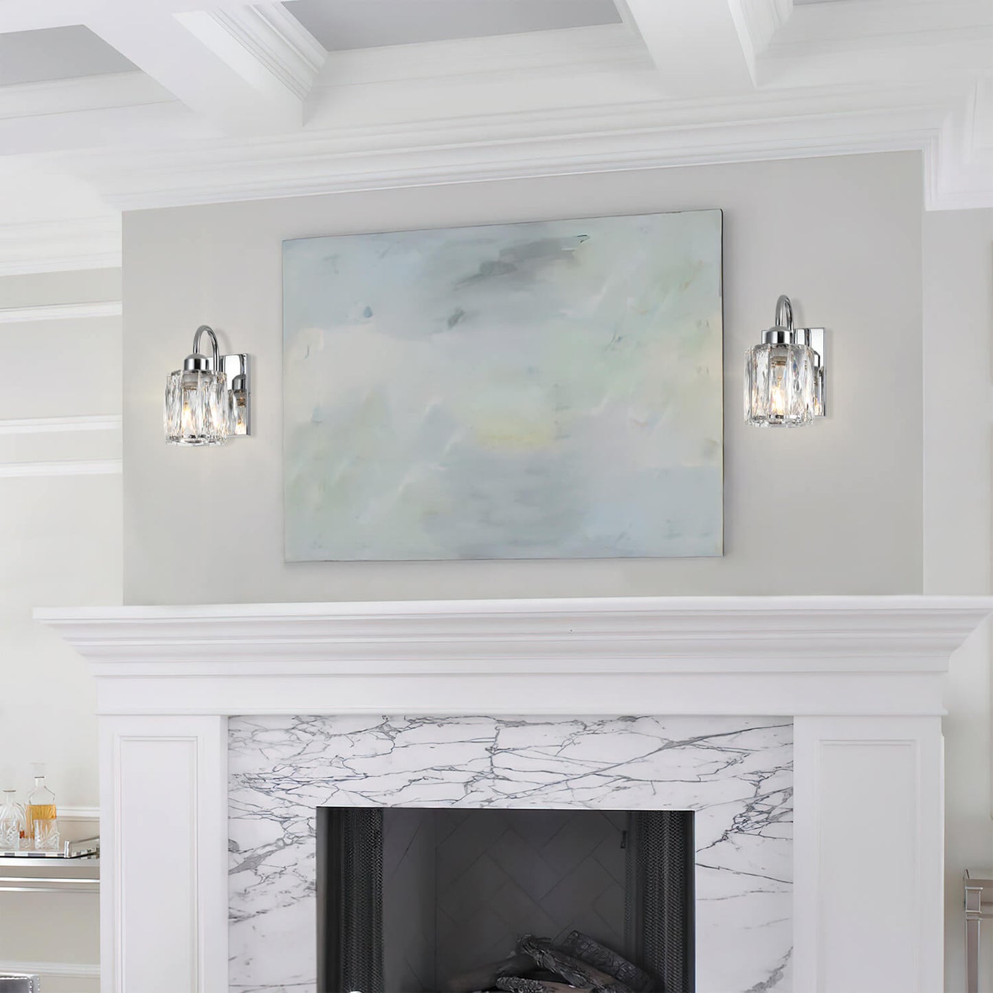 Modern Chrome Wall Sconce with Crystal Shade XB-W326-1-CH