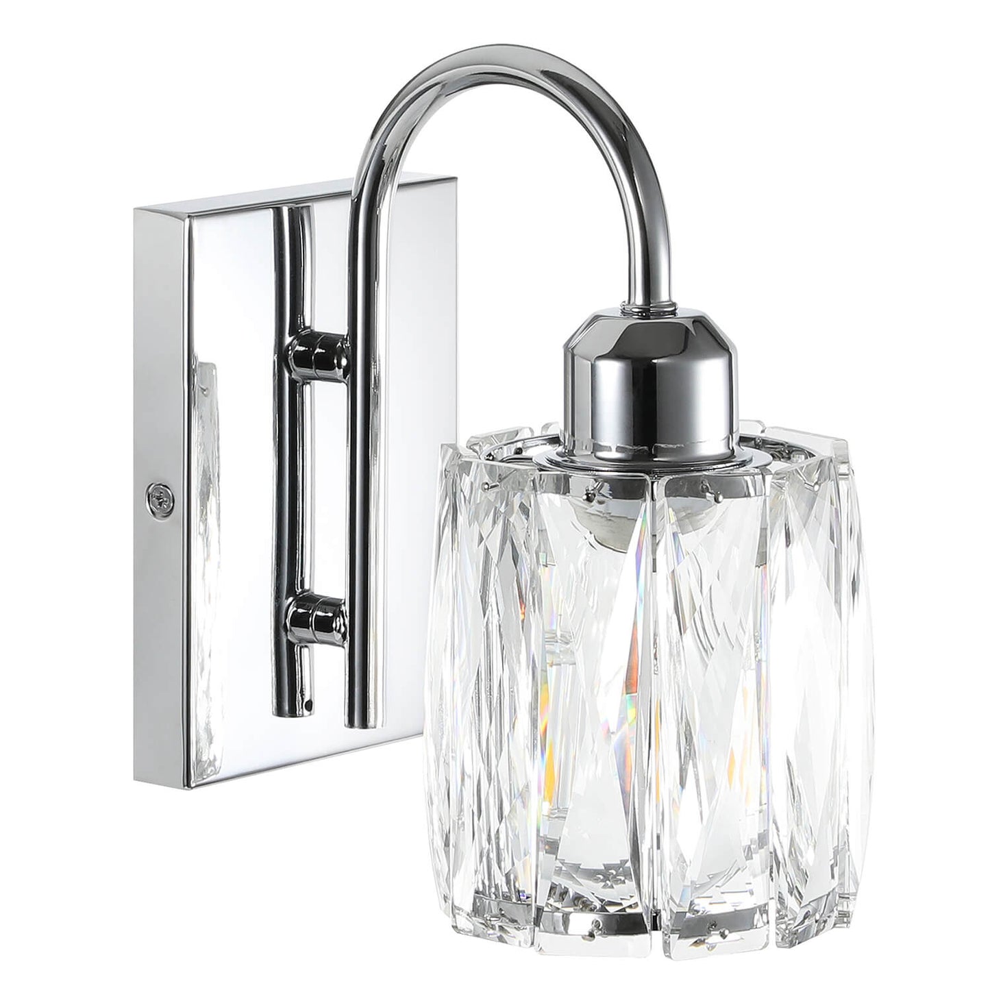 Modern Chrome Wall Sconce with Crystal Shade XB-W326-1-CH