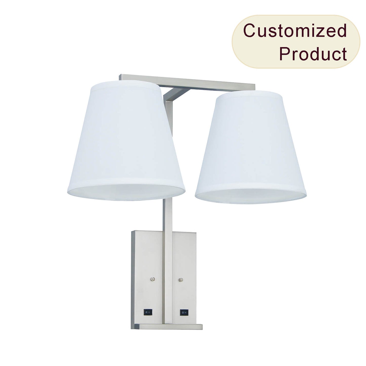 American Fabric Shade Modern Headboard Wall Mounted Bedside Reading Lamp for Living Room Bedroom Hotel Wall Sconce XB-W335-2-BN