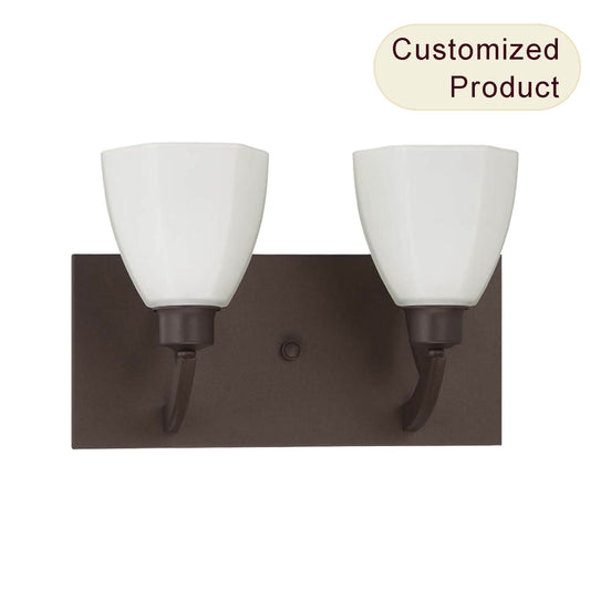 Glass E26 2 Lights European Outdoor Wall Lamp Indoor Dark Bronze Industrial Vintage Wall Sconces for Stairs Corridor Courtyard XB-W361-2-DB