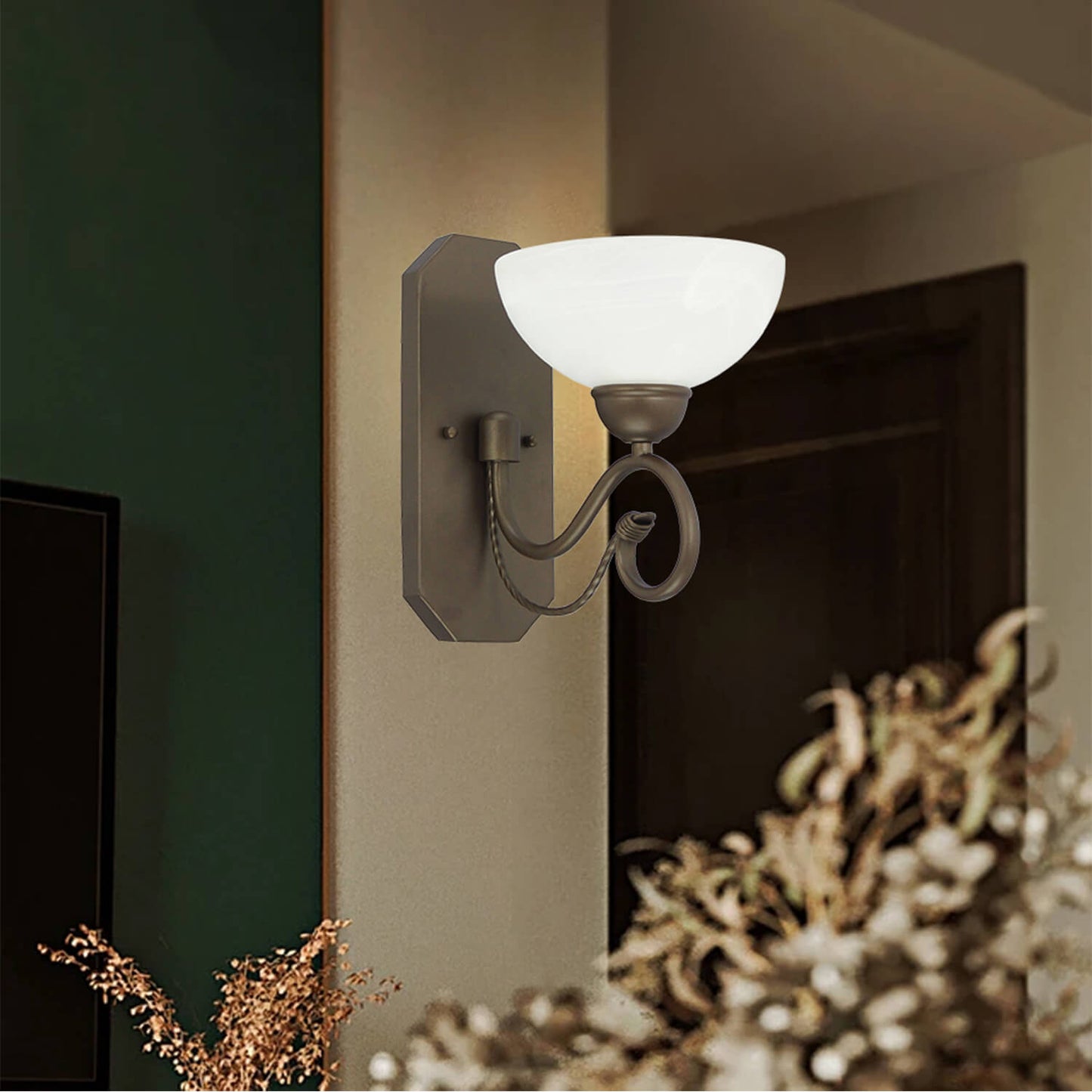 Custom Competitive Price Wrought Iron Wall Sconces Industrial Wall Lights Vintage Wall Lamp for Foyer Hallway Porch Courtyard XB-W708-1-DB