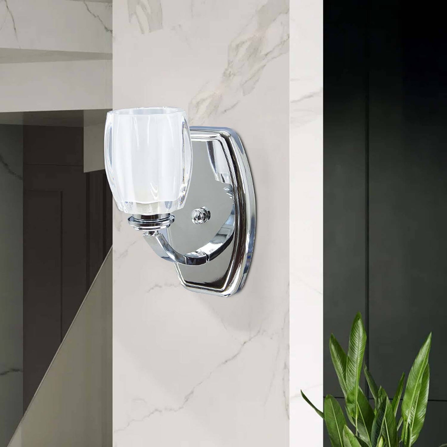 2025 New Design Chrome Glass Shade Living Room Wall Lamps Interior Art Deco Wall Sconce Wall Lights For Home Hallway Stairway XB-W815-1-CH