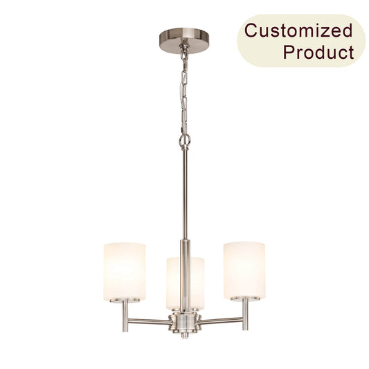 American Style Chain 3-Lights Living Room Glass Modern Pendant Light Sliver Lamp Hanging Lighting Fixtures Farmhouse Chandelier XB-C226-3-BN