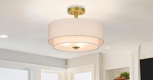 How to Add a Large Dose of Glamor to Your Living Room with Semi-Flush Ceiling Lights