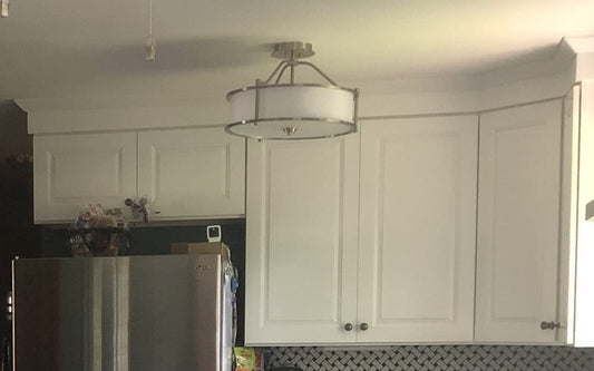 Interior Spaces Transformed by Semi-Flush Ceiling Light Fixtures with Fabric Shades