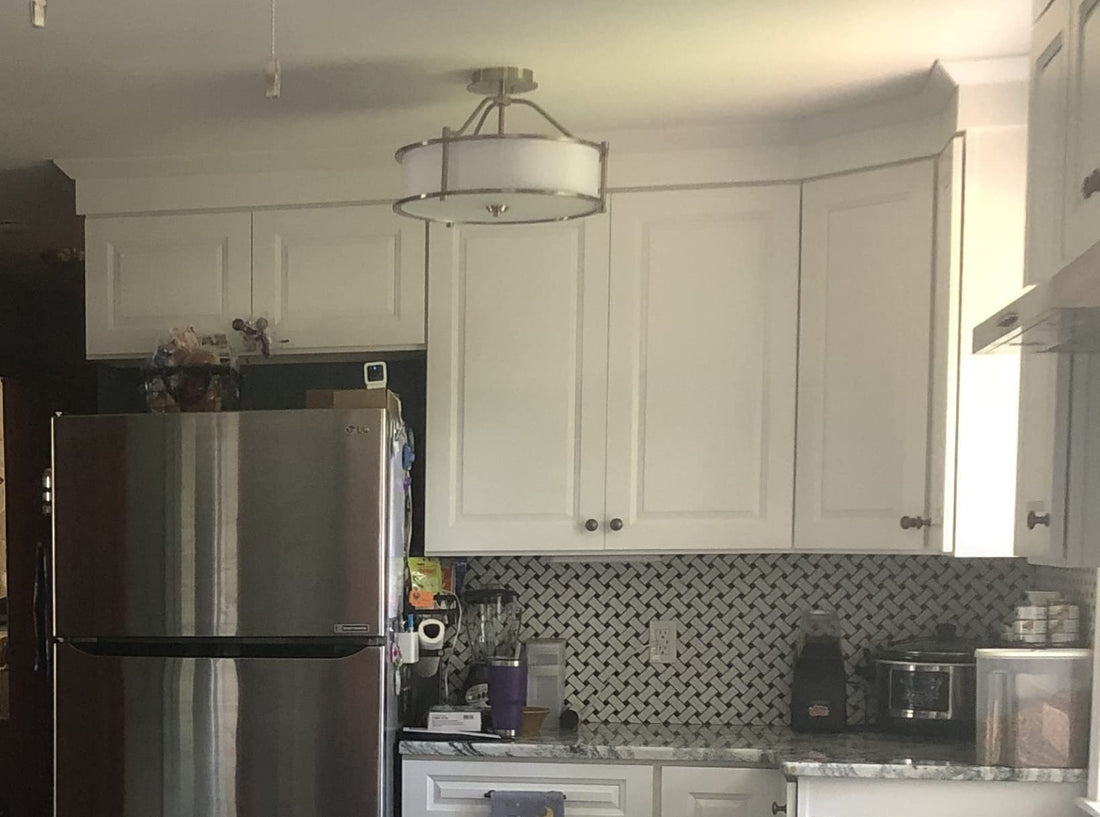 Interior Spaces Transformed by Semi-Flush Ceiling Light Fixtures with Fabric Shades