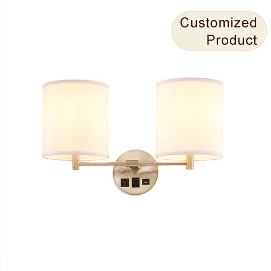Hallway Hotel Fabric Headboard Reading Lighting Iron Wall Light Creative Indoor Bedside Wall Lamp XB-W151-2