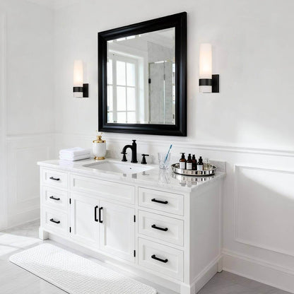 Modern Black Wall Sconce with White Glass for Bathroom and Bedroom XB-W1185-MB