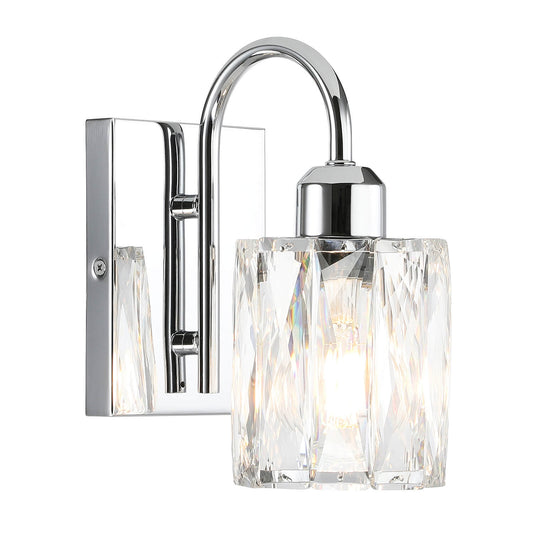 Modern Chrome Wall Sconce with Crystal Shade XB-W326-1-CH