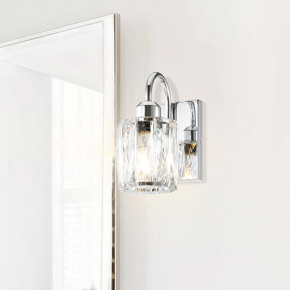Modern Chrome Wall Sconce with Crystal Shade XB-W326-1-CH