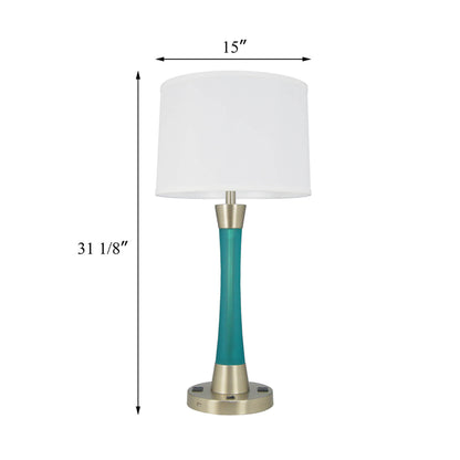 Modern Blue Resin Hotel Reading Lamps Nickel Table Lamps Luxury Bedside Lamps Bedroom With Usb Outlet XB-TL231-AQUA