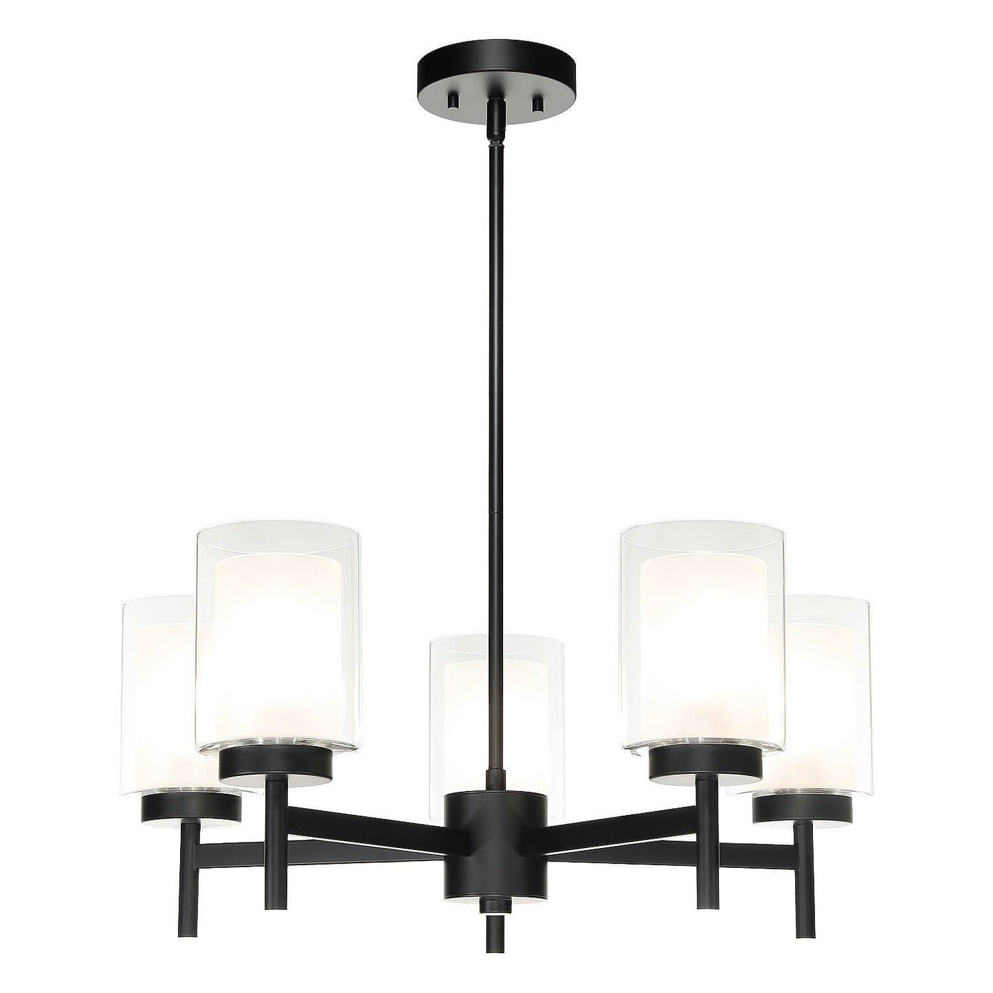 5-Light Black Adjustable Chandelier with Glass for Dining Room XB-C1276-5-MB