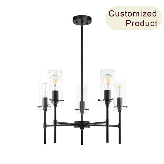 Black Iron 5-Light Kitchen Island Lighting Pendant Hanging Lighting Decoration Home Modern Chandelier Luxury for Dining Room XB-C1301-5-MB