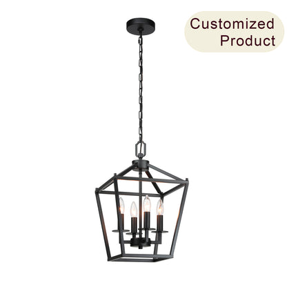 Black Farmhouse Hanging Lantern Pendant Light XB-C1306-MB