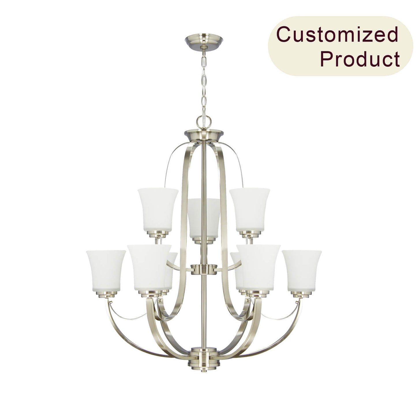Metal Classic Traditional Lantern Lamp Chandelier Pendant Lighting for Kitchen Living Room Chandelier Pendant Light XB-C702-9-BN