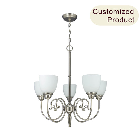 Industrial Iron Chain 5-Lights Art Deco Pendant Light American Design Vintage Chandelier for Living Room Dining Room XB-C721-5-SN