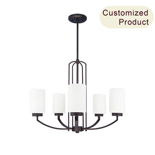 Industrial American Style Country Luxury Black Vintage Iron Painted Candle Light Large Chandelier for Dinning Room XB-C733-5-DB