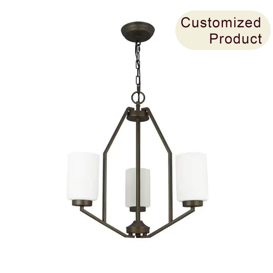 Modern Pendant Glass Shade Hanging Ceiling Light Simple Nordic Round Fixtures Office Hanging Indoor Lighting Chandeliers XB-C816-3-DB